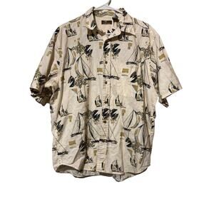 CAFE LUNA Shirt Mens Large‎ Nautical Sailboat - Size Large (42/44)